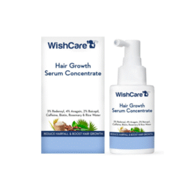 WishCare Hair Growth Serum Concentrate – 3% Redensyl, 4% Anagain, 2% Baicapil, Caffeine, Biotin & Rice Water – Advanced Hair Growth Serum For Hair Fall Control & Hair Growth 30Ml