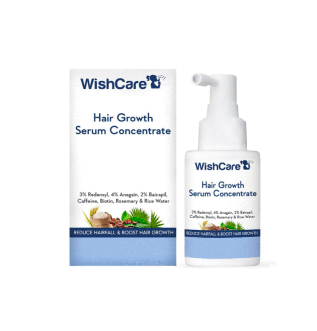 WishCare Hair Growth Serum Concentrate - 3% Redensyl, 4% Anagain, 2% Baicapil, Caffeine, Biotin & Rice Water - Advanced Hair Growth Serum For Hair Fall Control & Hair Growth 30Ml